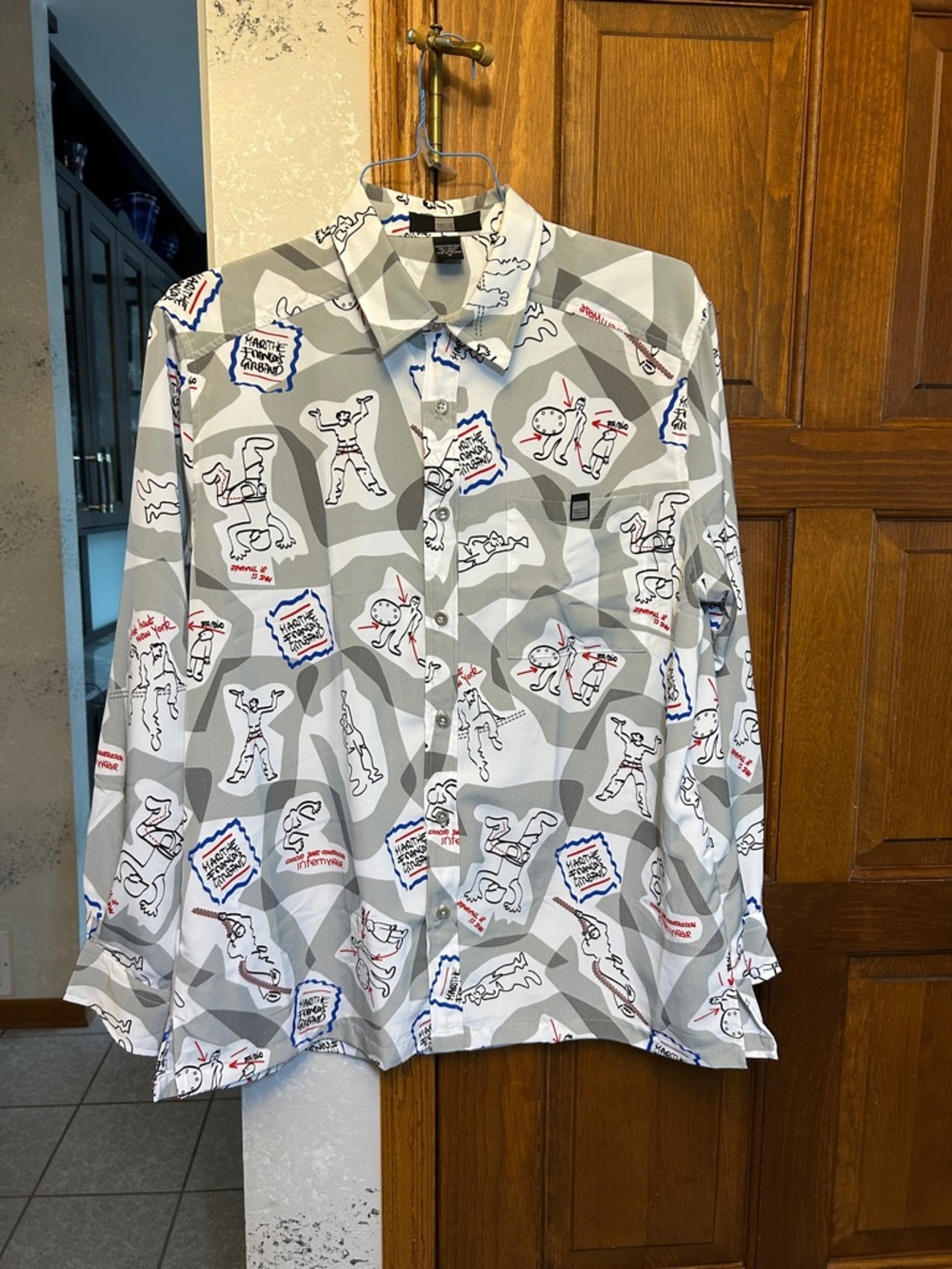 Marithe Francois Girbaud Graphic Long-Sleeve Button-Down Shirt